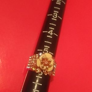 Rhinestone Floral Ring